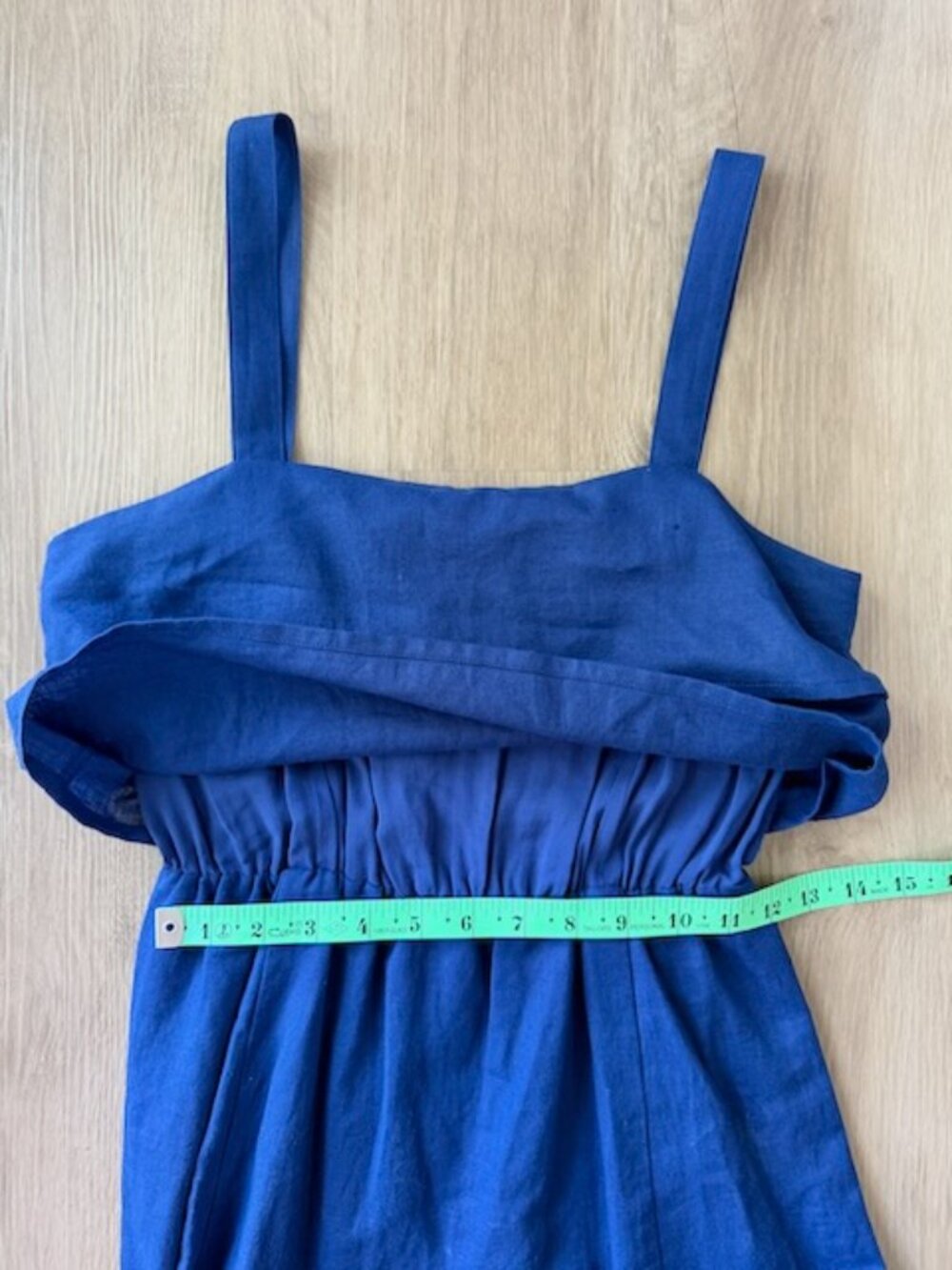 Sezane Blue Linen Tiered Mini Dress Sz 36 - Picture 5 of 8